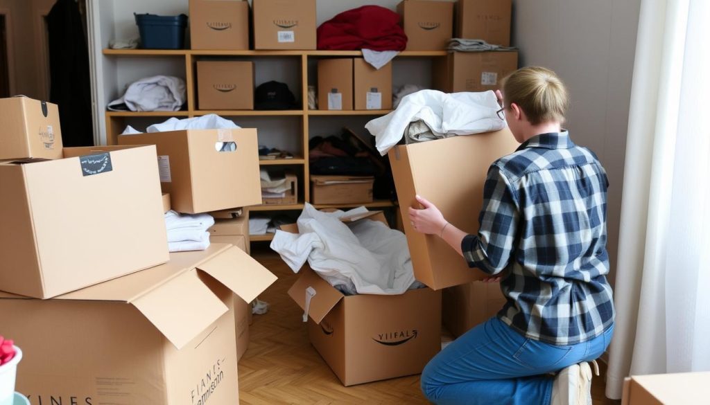 Effektiv packning vid tömning av lägenhet i Stockholm