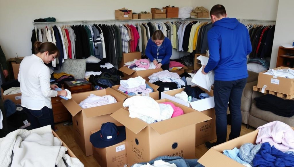 Förberedelse av kläder och möbler från dödsbo för donation i Malmö