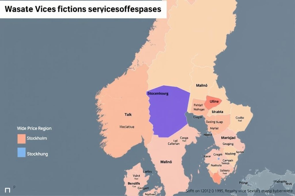 Karta över Sverige med prisindikationer för bortforsling i olika regioner