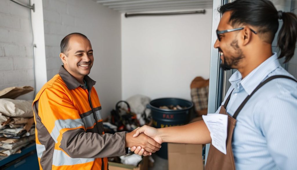 Nöjd kund efter slutförd bortforsling av skräp till ett bra pris