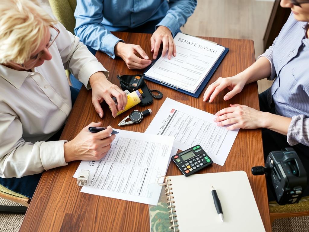 Personer som genomför en bouppteckning av ett dödsbo