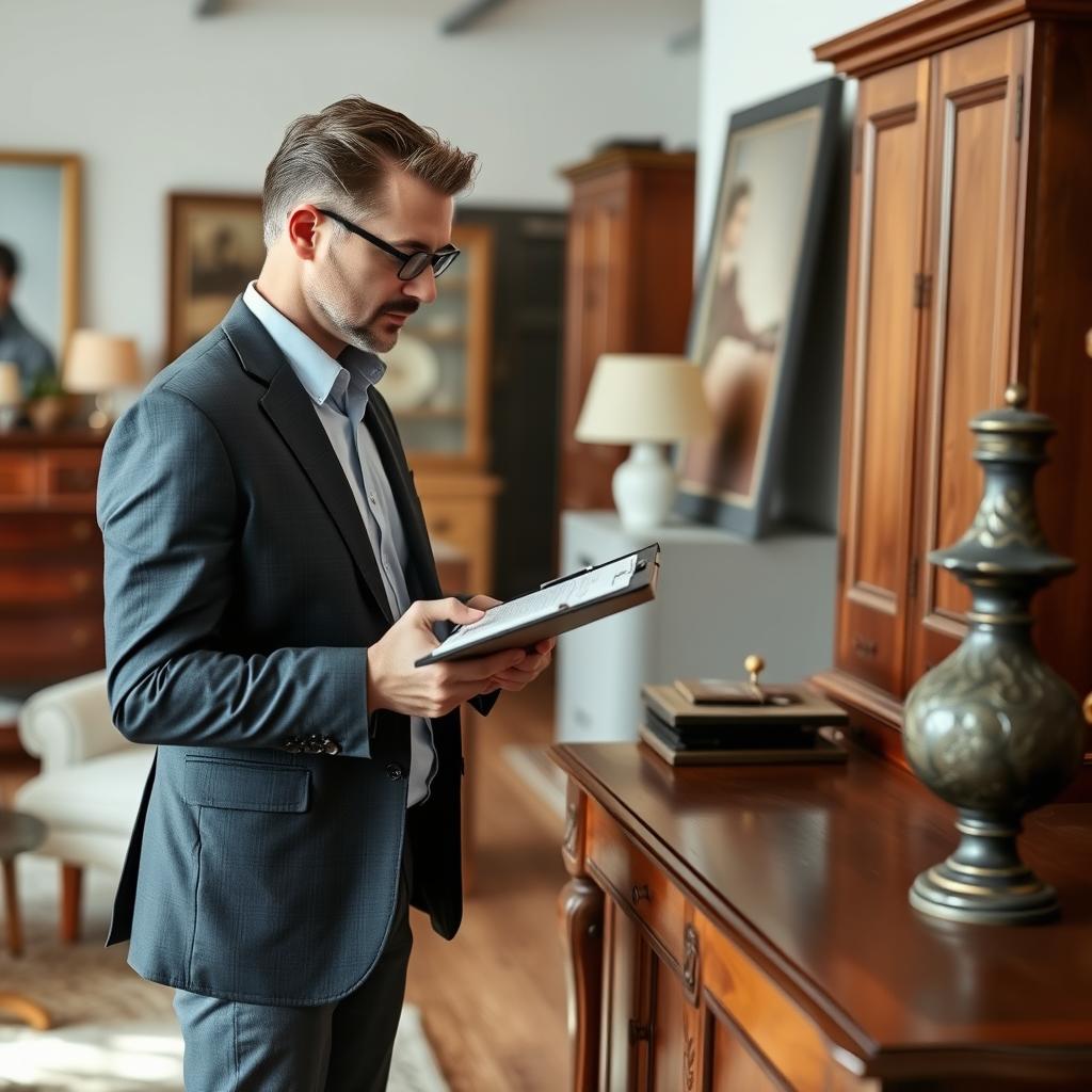 Professionell dödsboköpare i Malmö värderar möbler