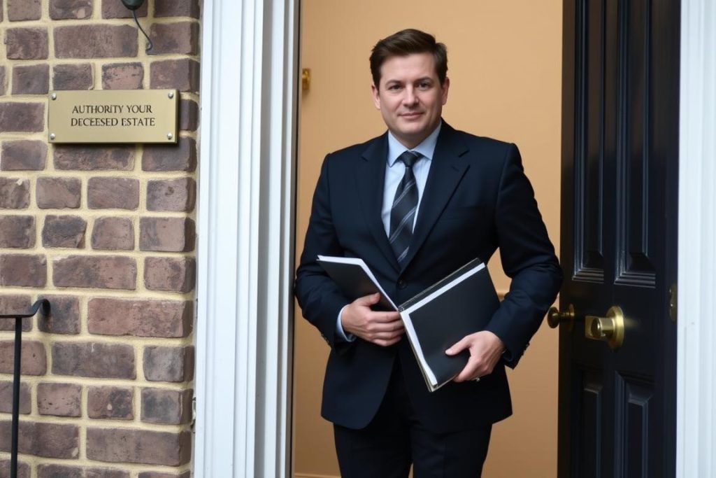 Representant från myndighet som besöker ett dödsbo