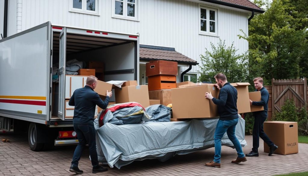 Tömning av en villa med mycket bohag