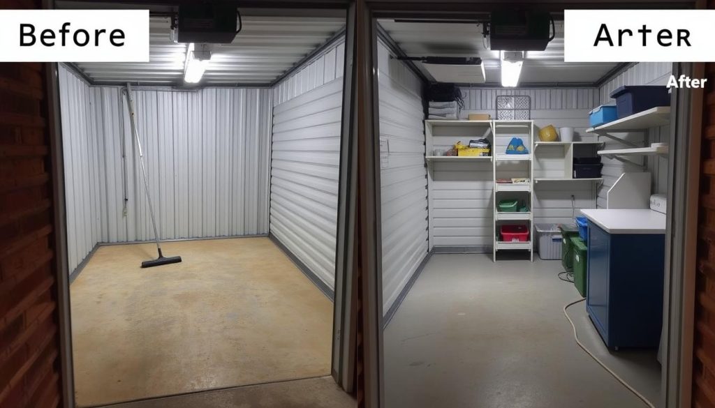 Tömt och rent förråd efter framgångsrik rensning