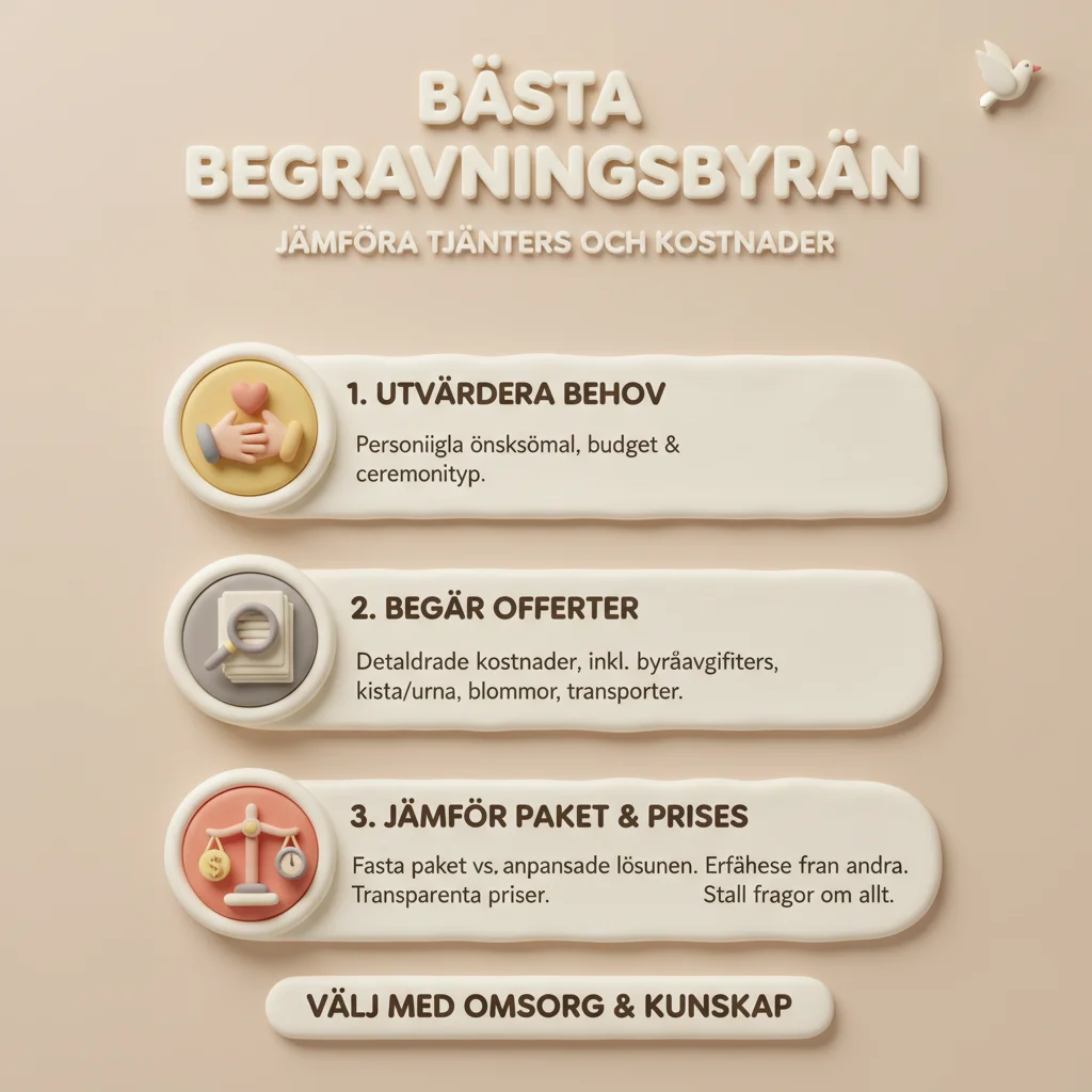 Infographic about bästa begravningsbyrån - Jämföra tjänster och kostnader för begravningar