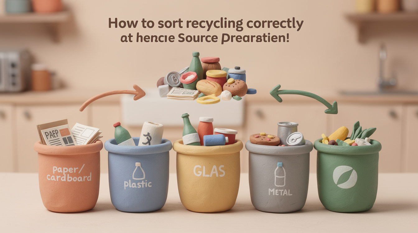 hur man sorterar återvinning rätt hemma illustration