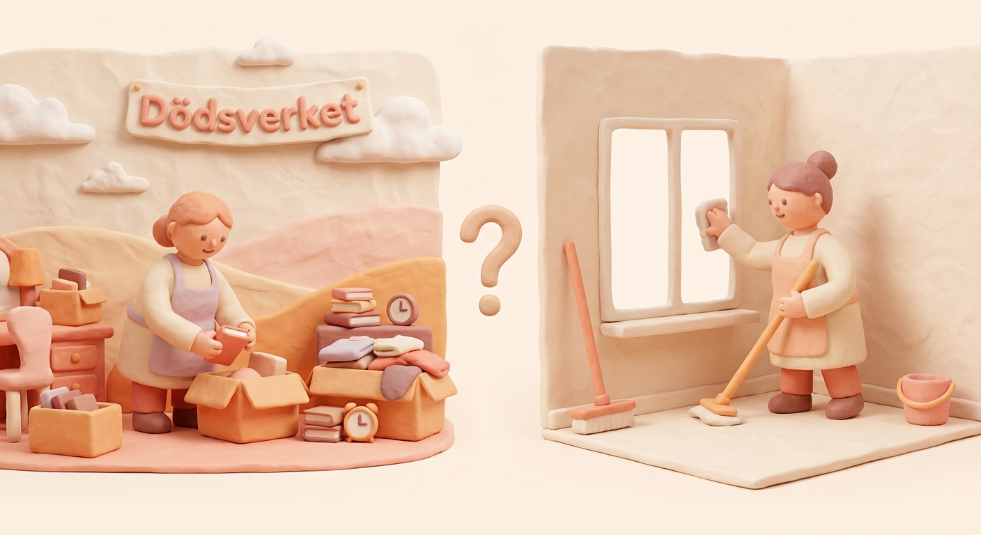 Dödsbostädning skillnad flyttstädning? illustration 1